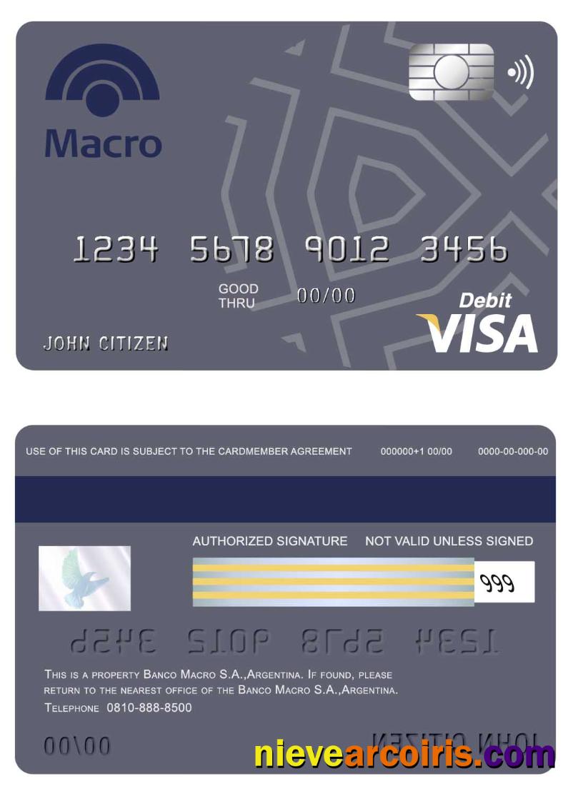Argentina Banco Macro S.A. bank  visa card